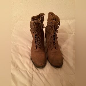 Madden girl lace up distressed booties